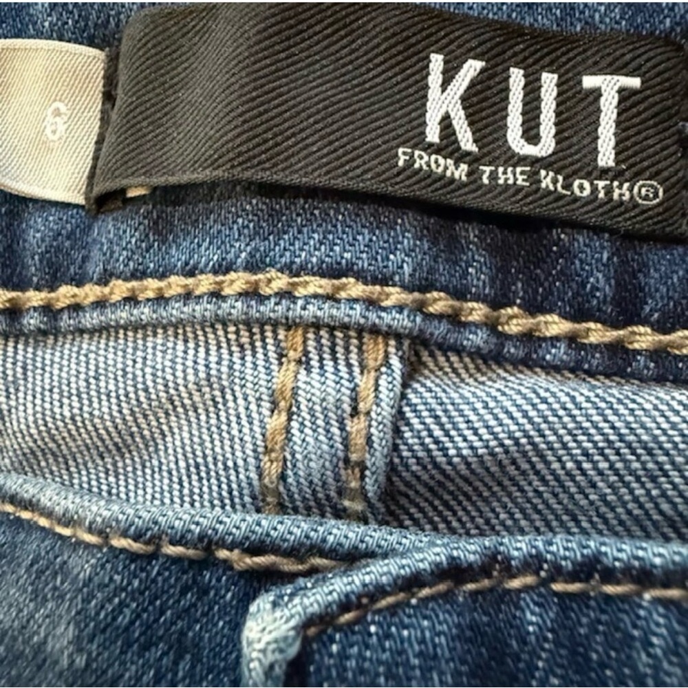 KUT🌹FROM THE KLOTH Kelsey High Rise Ankle Flare Jeans ✨ Sz 6 ✨Raw Hem - Picture 4 of 14